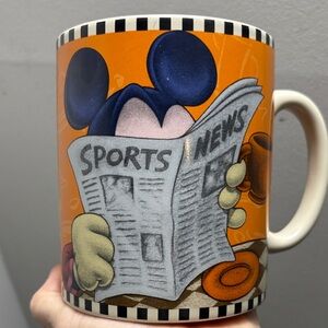 Disney Mickey Mouse Orange Mug. Jumbo Mug What’s the News Fast Ship